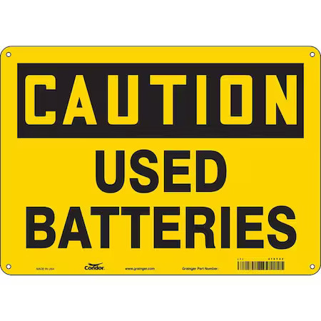 Condor 475Y22 Chemical Sign, 10 In H, 14 In W, Horizontal Rectangle, English,