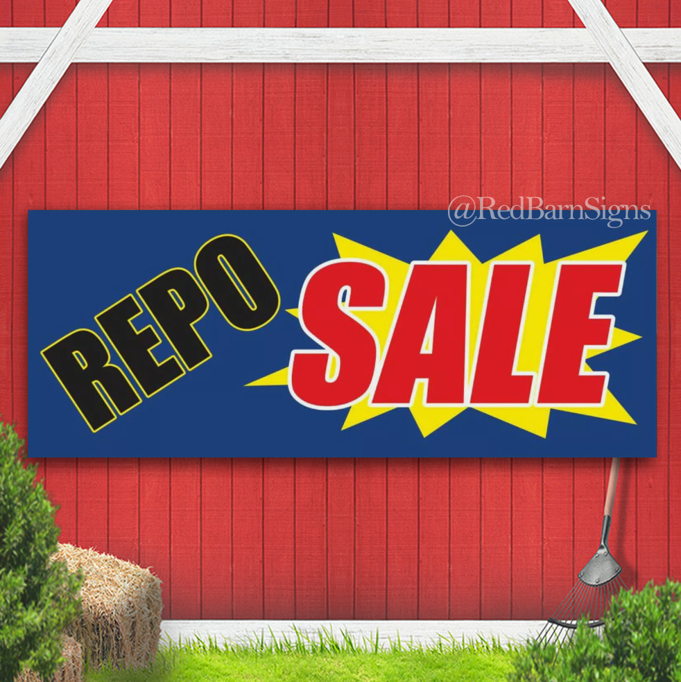 REPO SALE Advertising Banner Vinyl Mesh Sign Big Save Discount Clearance