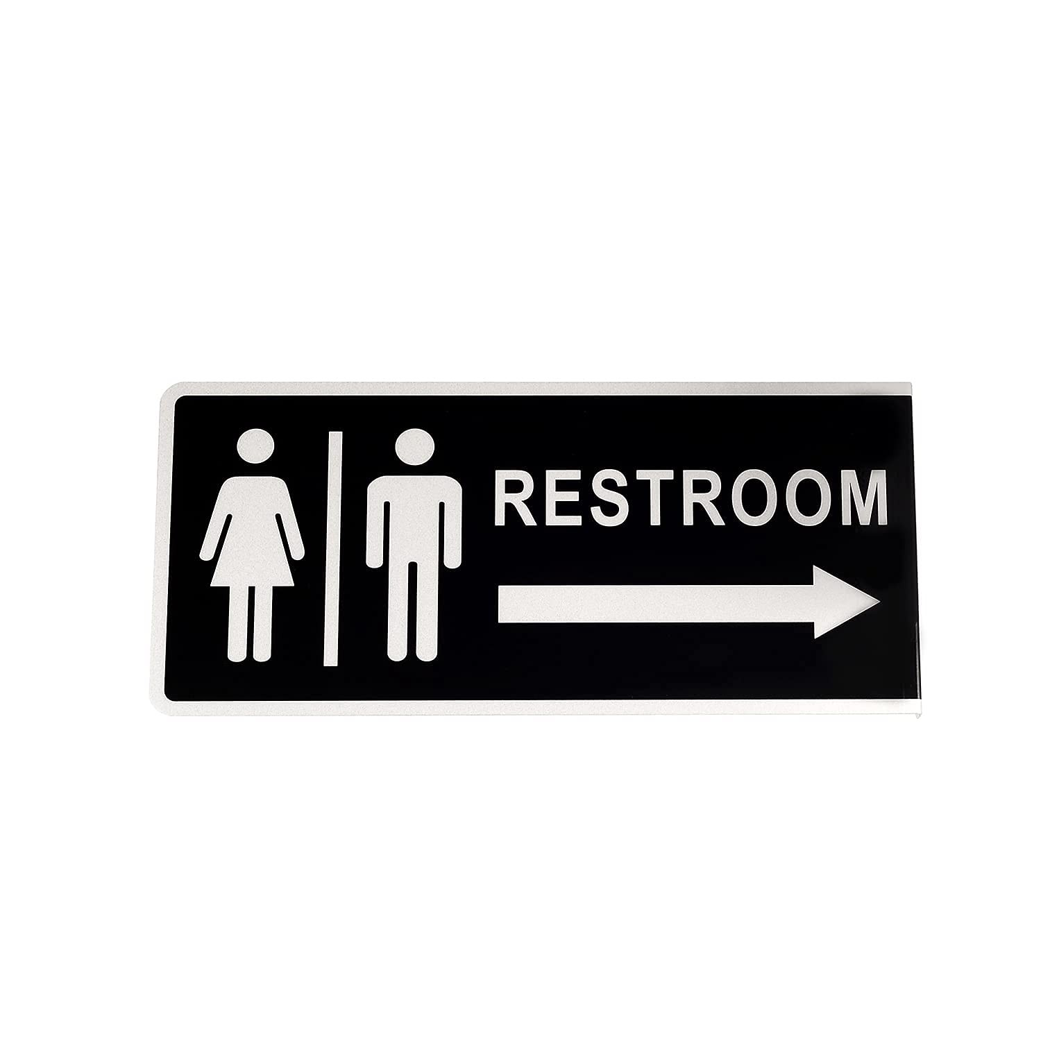 Double Sided Metal Restroom Sign Aluminum Bathroom Office 12.1×5.5 Inch 1 PC