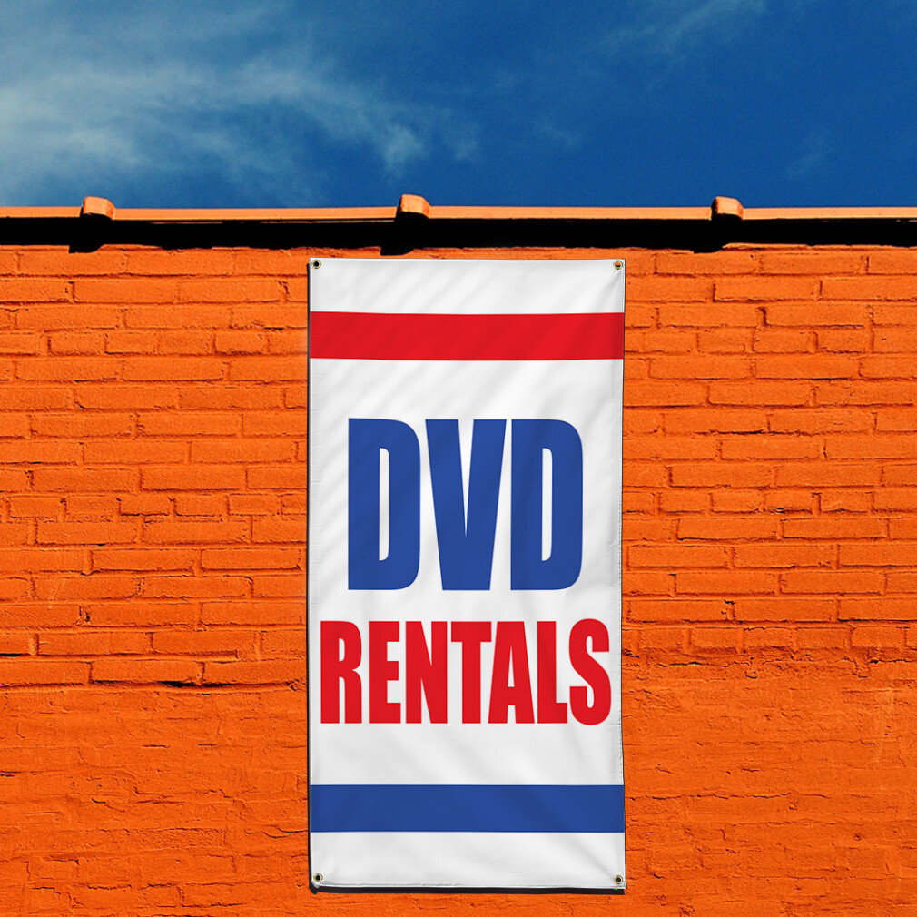 Vertical Vinyl Banner Multiple Sizes Dvd Rentals Business Outdoor