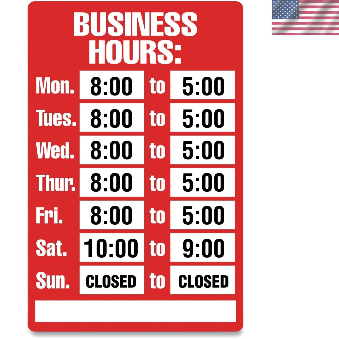 All-in-One Business Hours Sign Kit – Durable and Customizable
