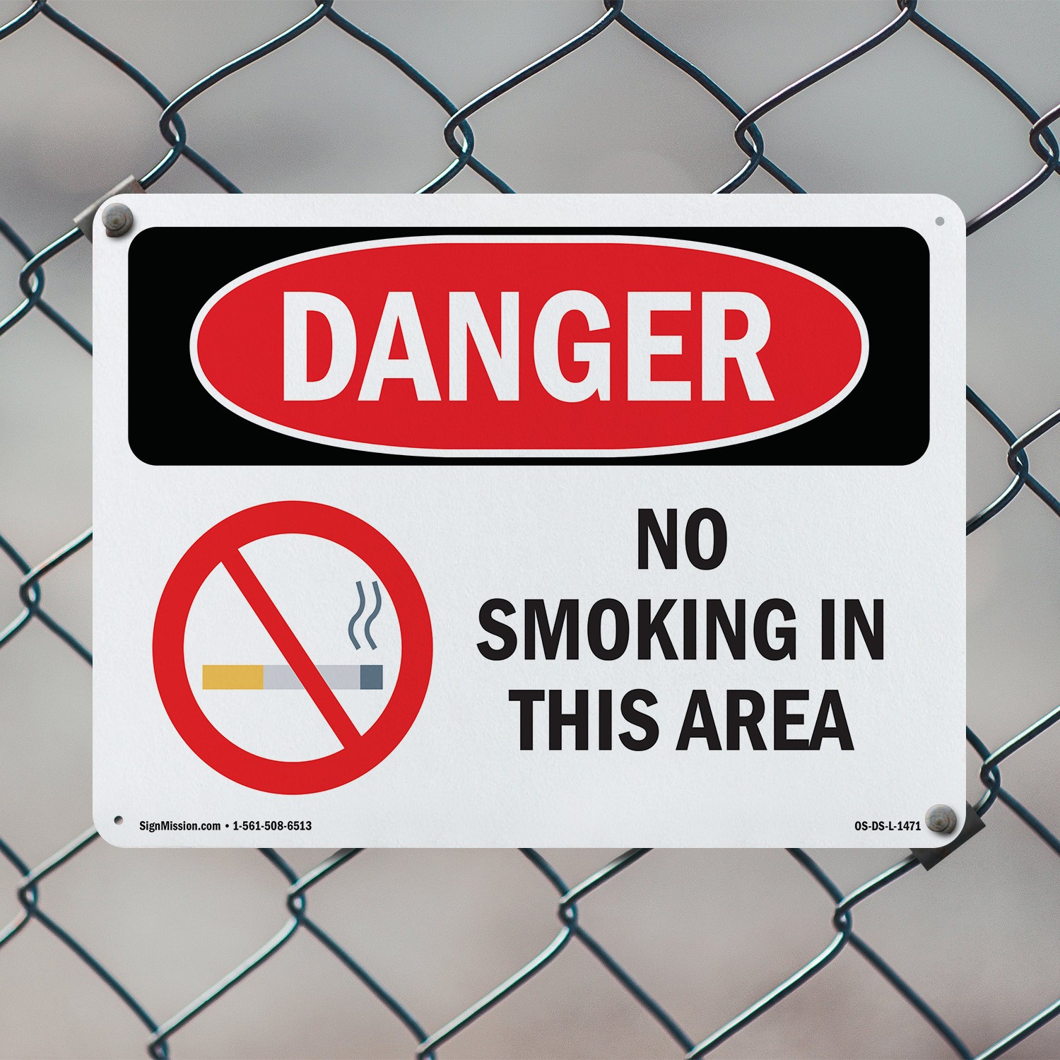 No Smoking In This Area OSHA Danger Sign Metal, Plastic, Or Decal – 5 or 10 Pack