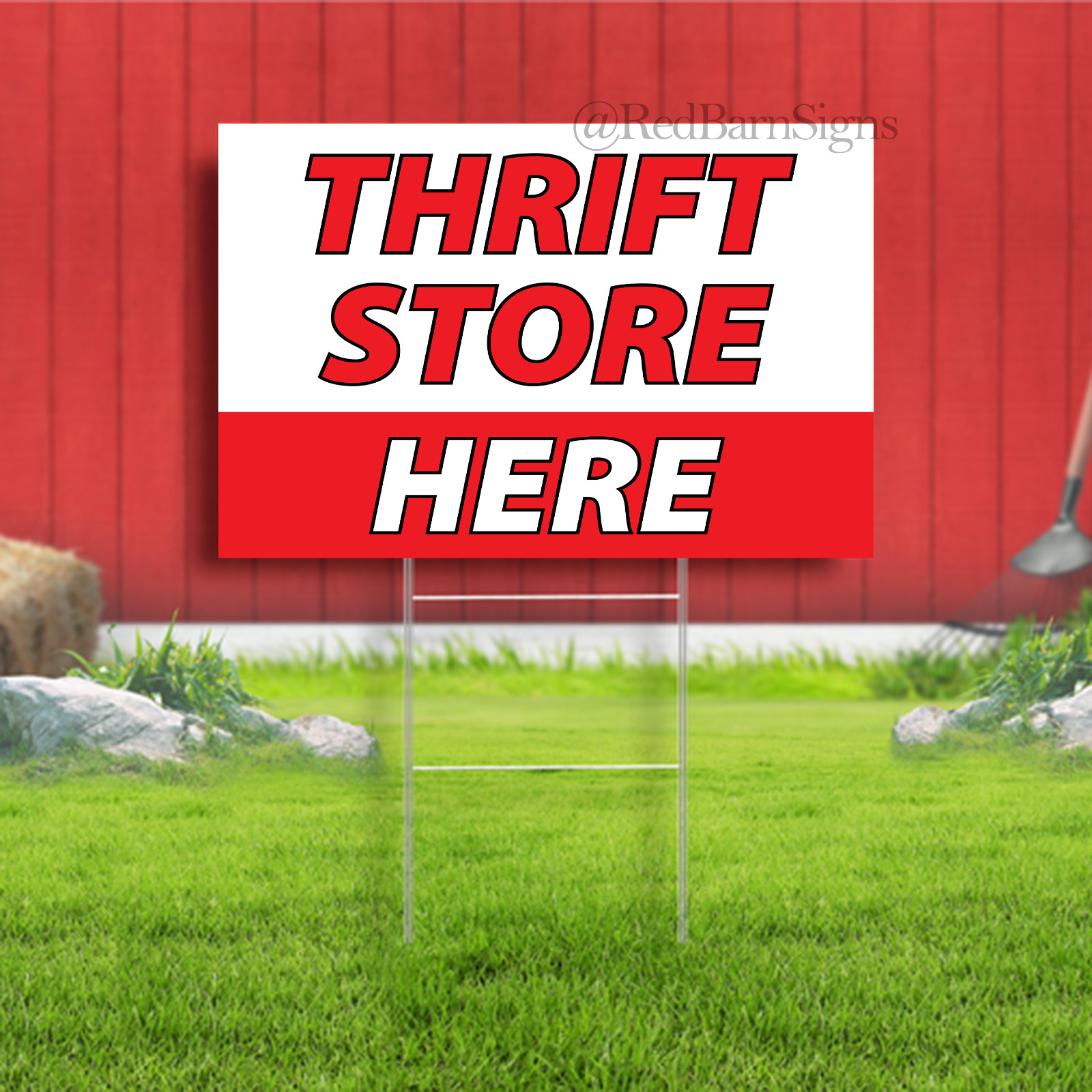 Thrift Store Here Indoor Outdoor Yard Sign