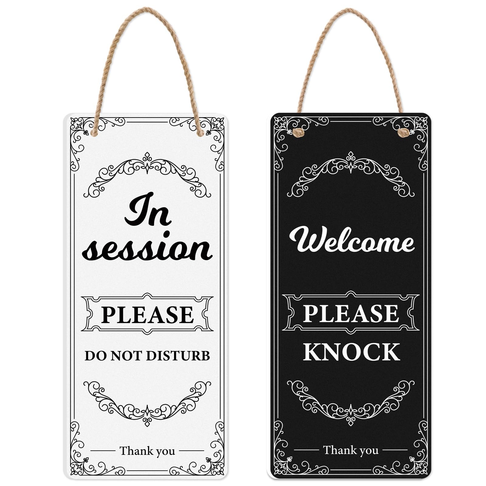 In Session Door Sign for Therapists Double Sided 10×4 Inch Acrylic Hanger