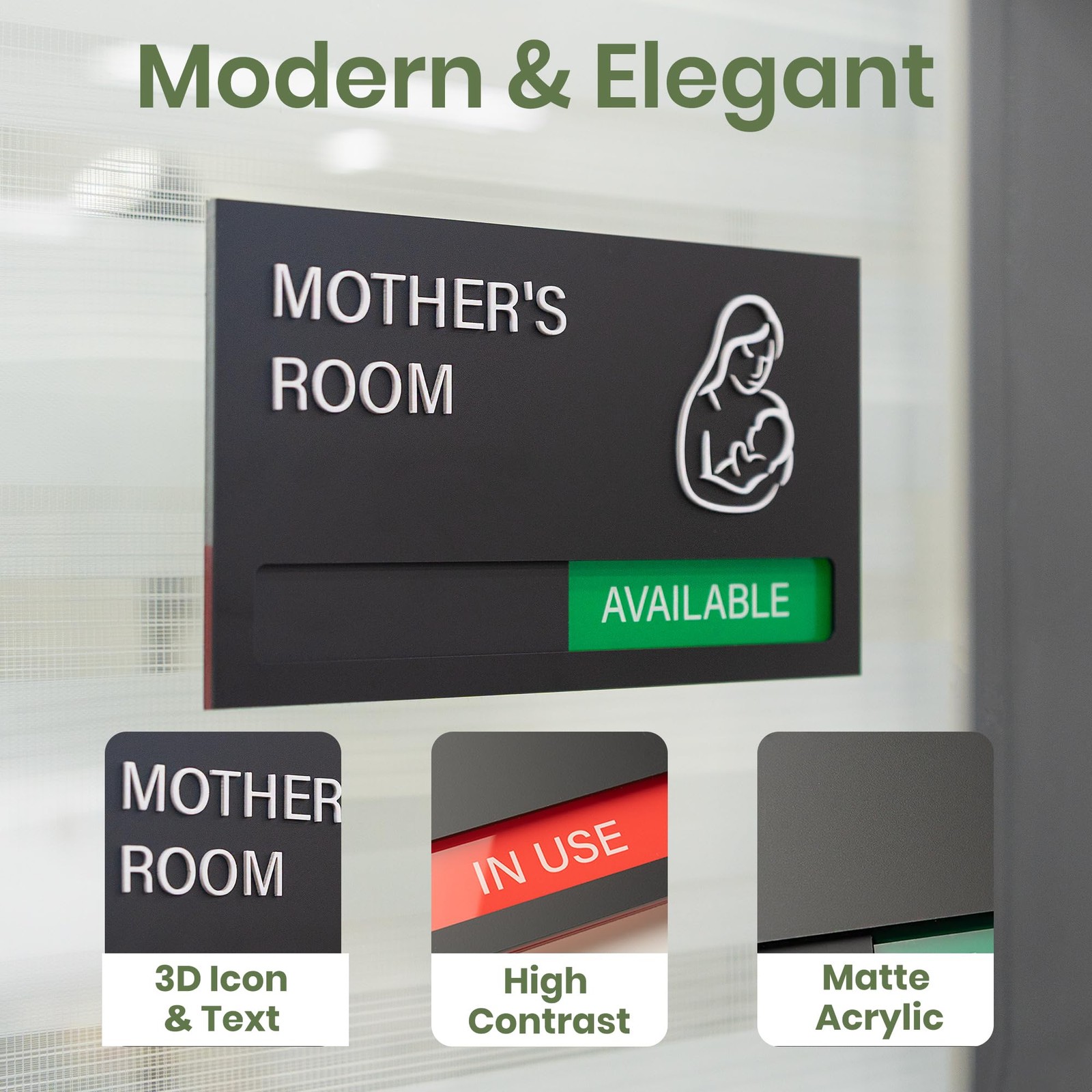 Wellness Room Do Not Disturb Available In Use Privacy Slider Door Sign