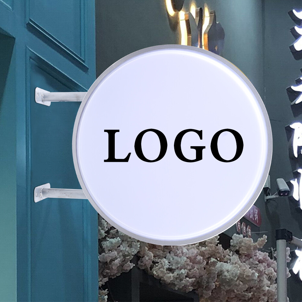 20inch LED Projecting Double Sided Light Box Outdoor Shop Advertising Sign Round