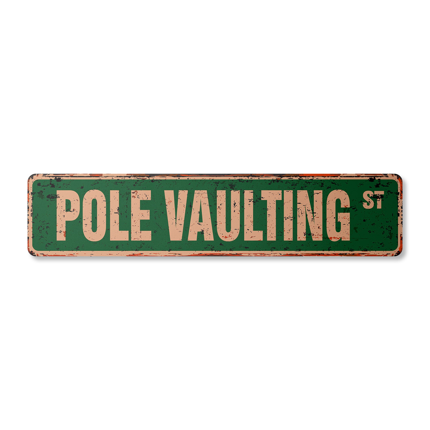 POLE VAULTING Vintage Street Sign Metal Plastic track and field vaulter high