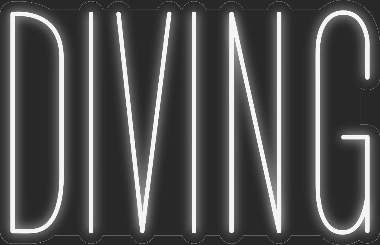 Diving Neon LED Sign Business Wall Decor Lighted Store Sign 36 x 23 in.