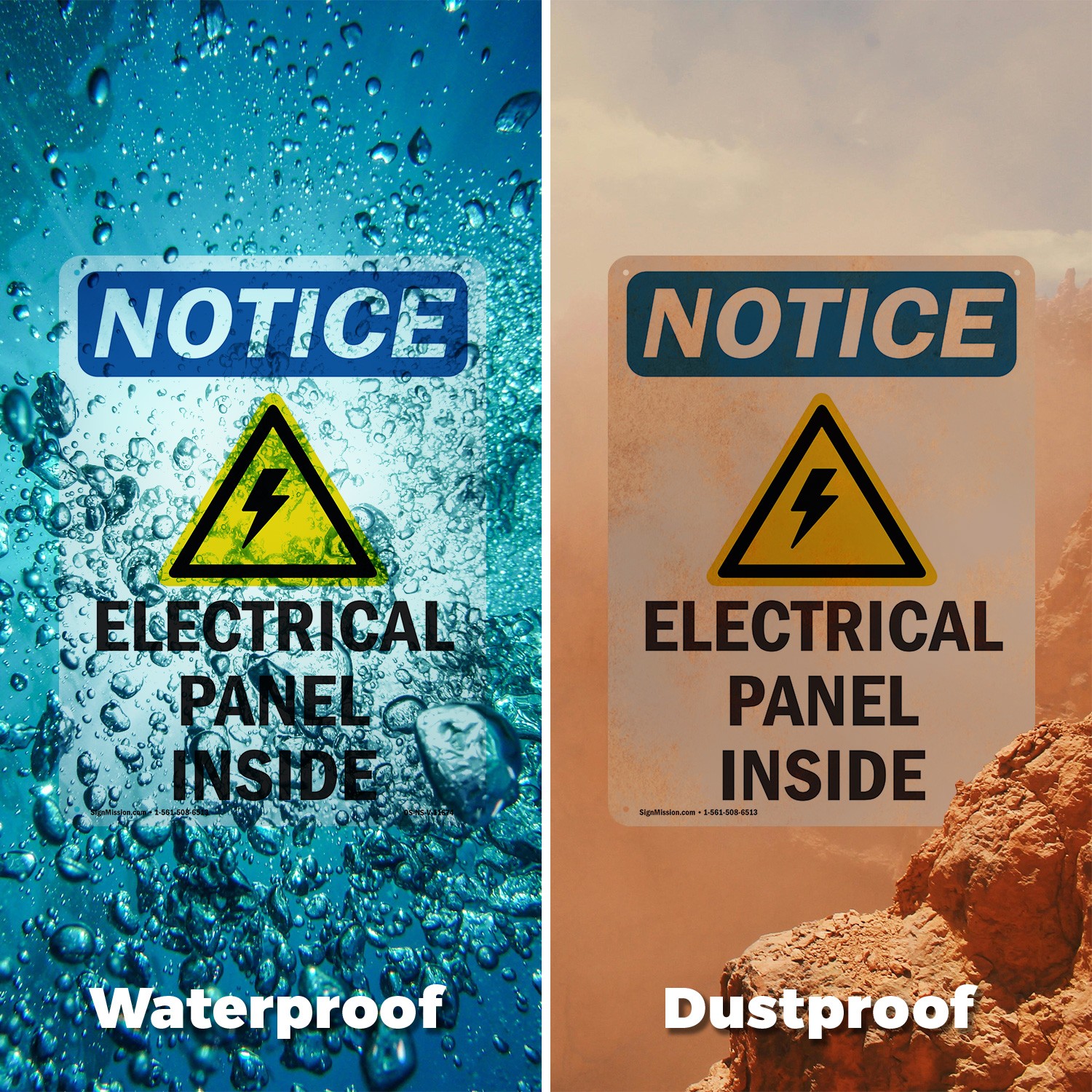 Electrical Panels Inside OSHA Notice Sign Metal, Plastic, Decal – 5 or 10 Pack