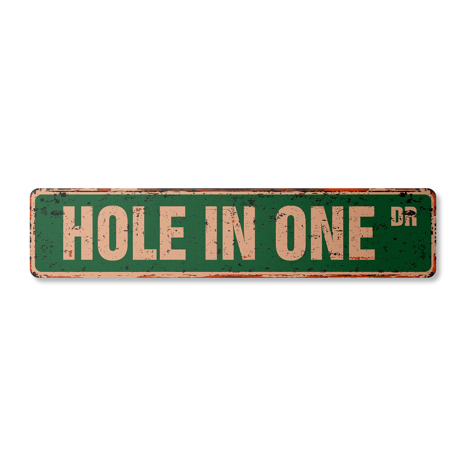 HOLE IN ONE Vintage Street Sign Metal Plastic golfer golf clubs balls lover