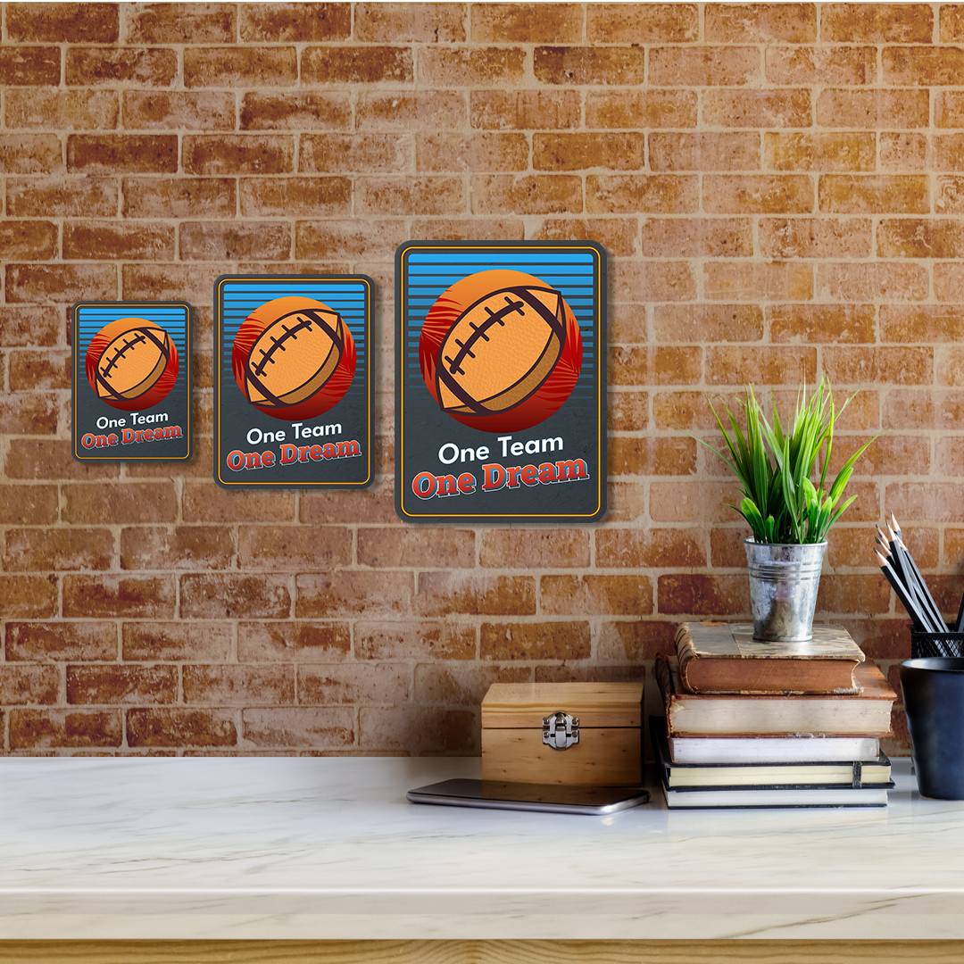 Portrait Round Plus One Team, One Dream Wall or Door Sign