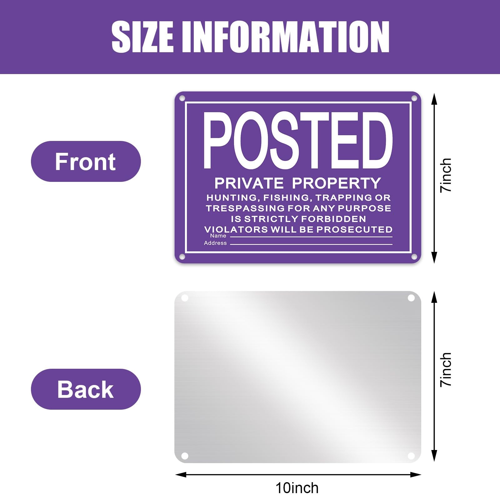 Tandefio 100 Pcs No Trespassing Sign Bulk Metal Private Property Reflective A…
