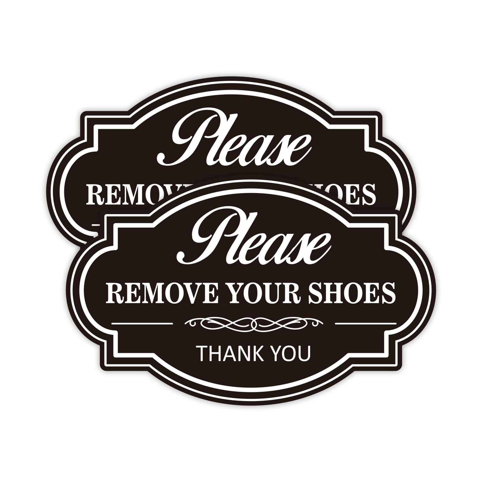 2PCS Remove Your Shoes Sign, -Adhesive Durable No Shoes Sticker Decals, Pleas…