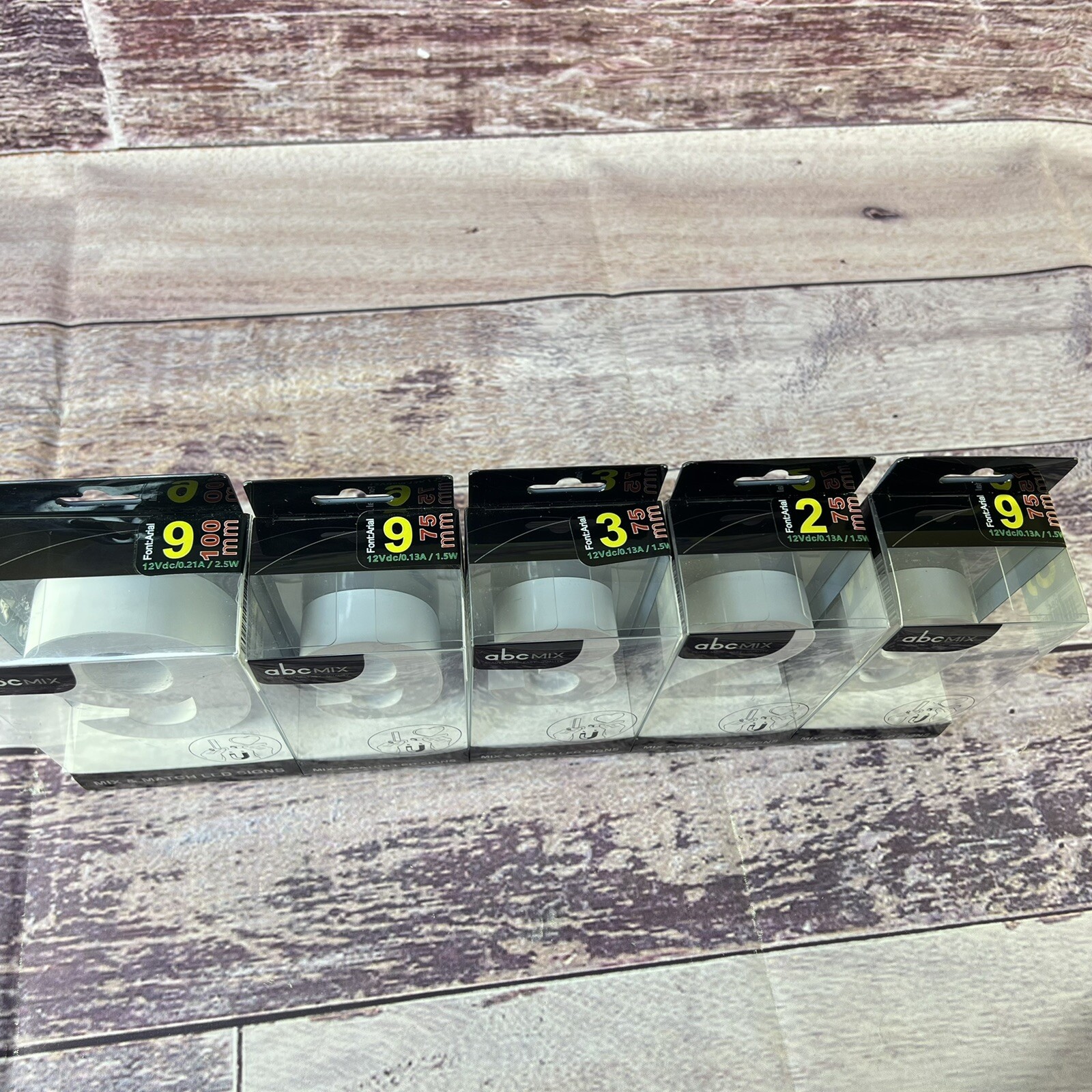 abcMIX Mix & Match LED Sign Lot of 5 Replacement Numbers Arial Font Magnetic NEW