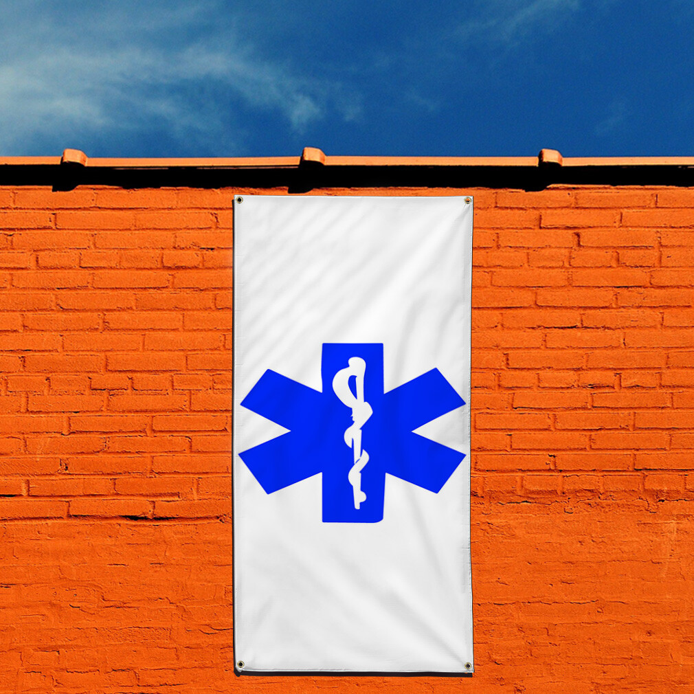 Vertical Vinyl Banner Multiple Sizes Paramedic Support Lifestyle Outdoor
