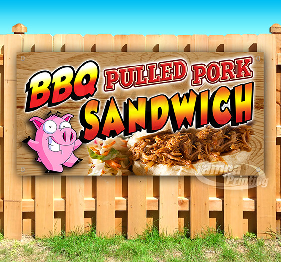 BBQ PULLED SANDWICH Advertising Vinyl Banner Flag Sign CARNIVAL FOOD FAIR
