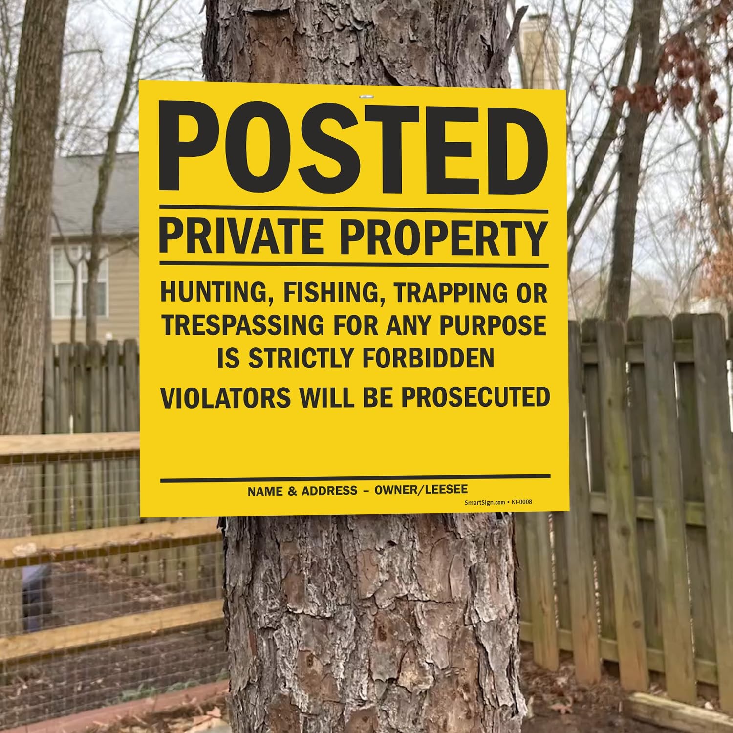 Private Property Sign, Violators Prosecuted, 11″x11″ Plastic, 5-Pack, USA Made