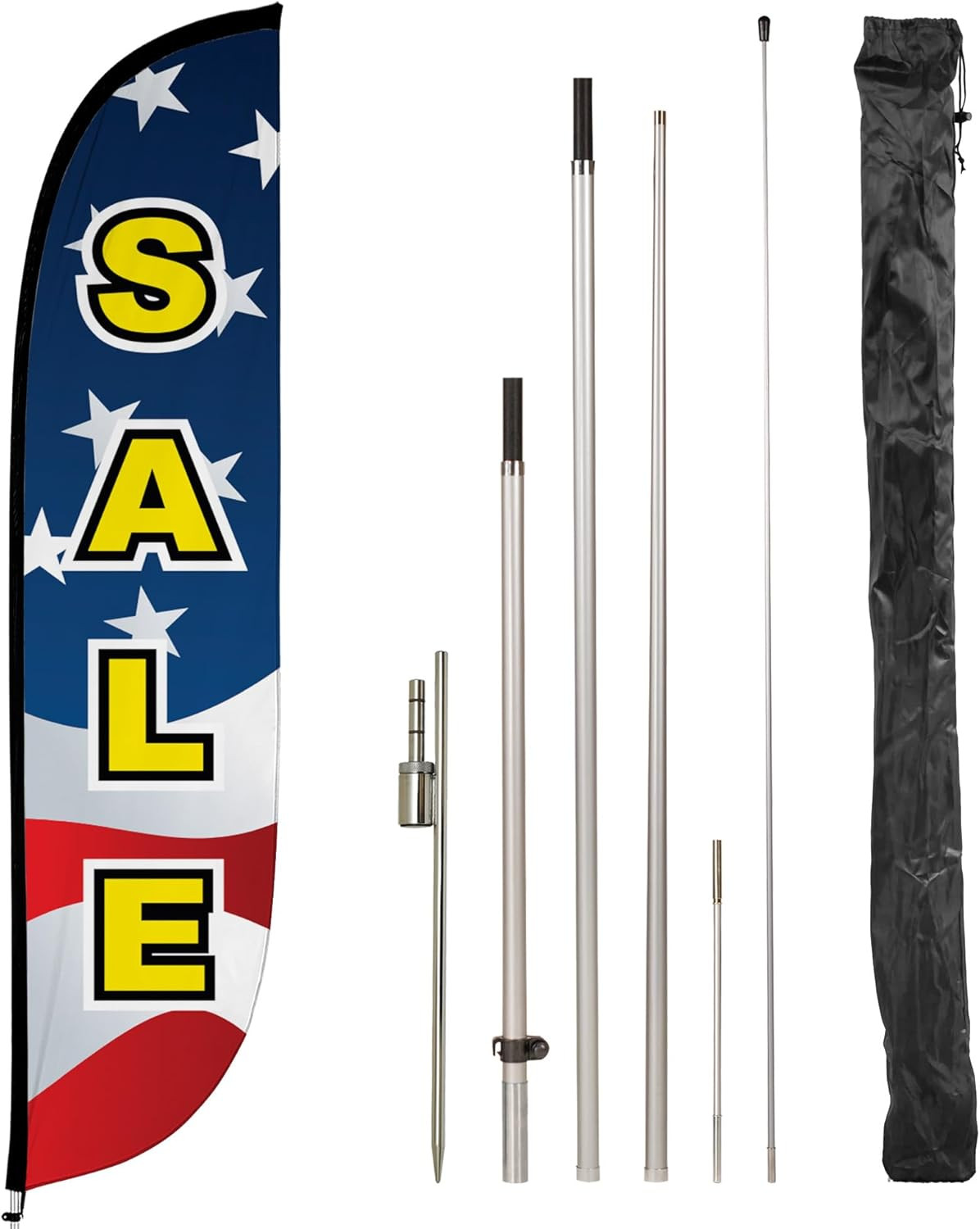 Feather Flag Pole Kit – 12 Feet Tall Advertising Flag Banner with Fiberglass Pol