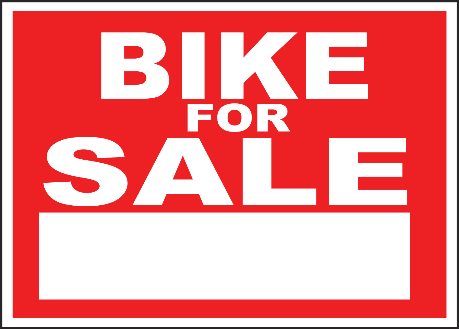 BIKE FOR SALE | Adhesive Vinyl Sign Decal