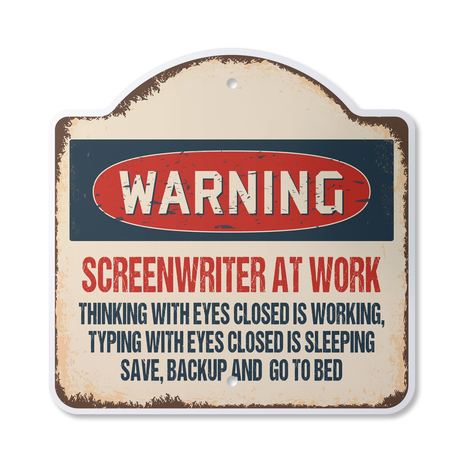 Screenwriter At Work Plastic Novelty Sign Writer Script Tv Movie