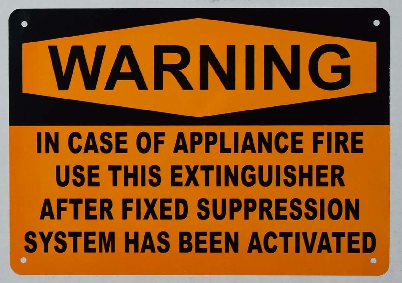 Warning in CASE of Appliance FIRE, USE This Extinguisher ONLY �….REF24-1027