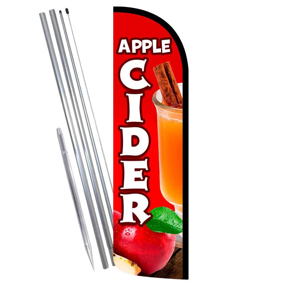 Apple Cider Premium Windless Feather Flag Bundle (Complete Kit) OR Optional Repl