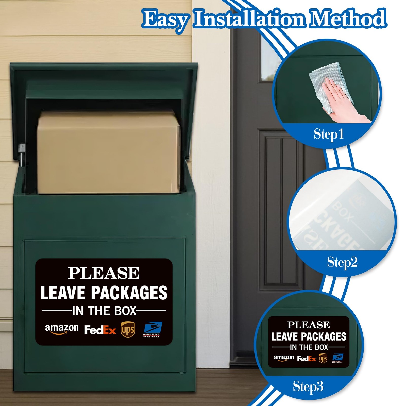 Leave Packages Here Sign,Self-Adhesive Please Place Packages in Box