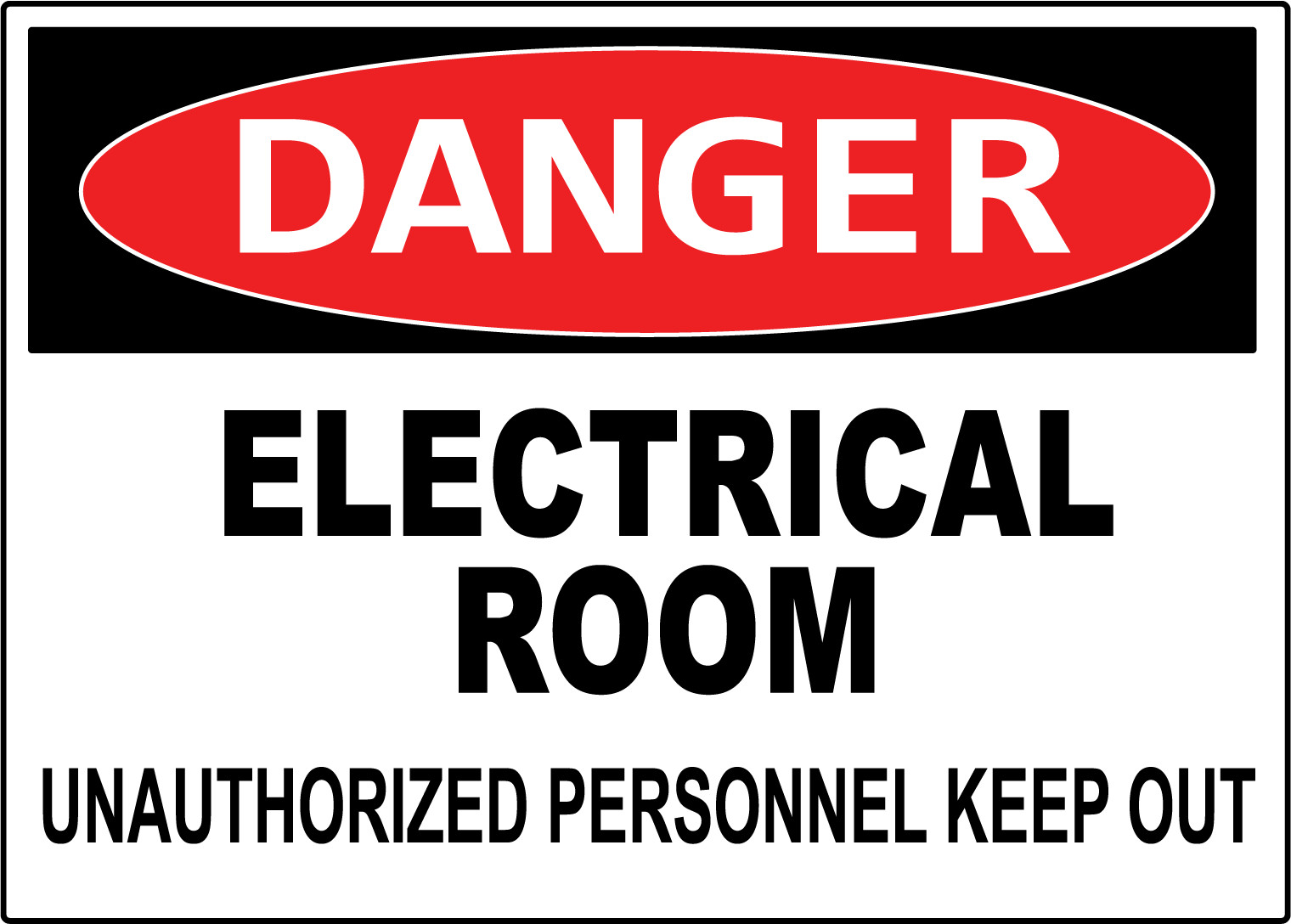 DANGER ELECTRICAL ROOM UNAUTHORIZED PERSONNEL | Adhesive Vinyl Sign Decal