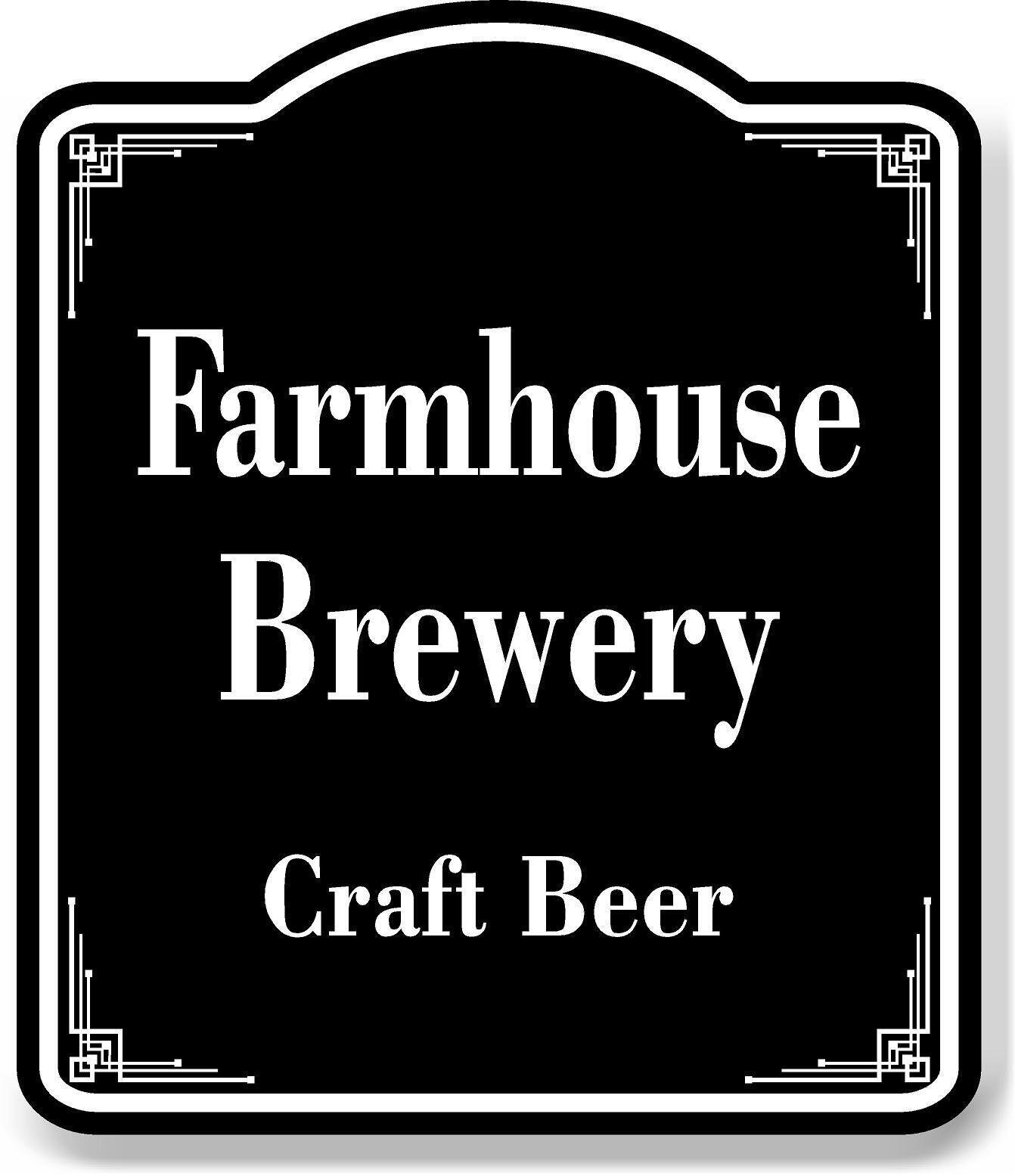 Farmhouse Brewery Craft Beer BLACK Aluminum Composite Sign