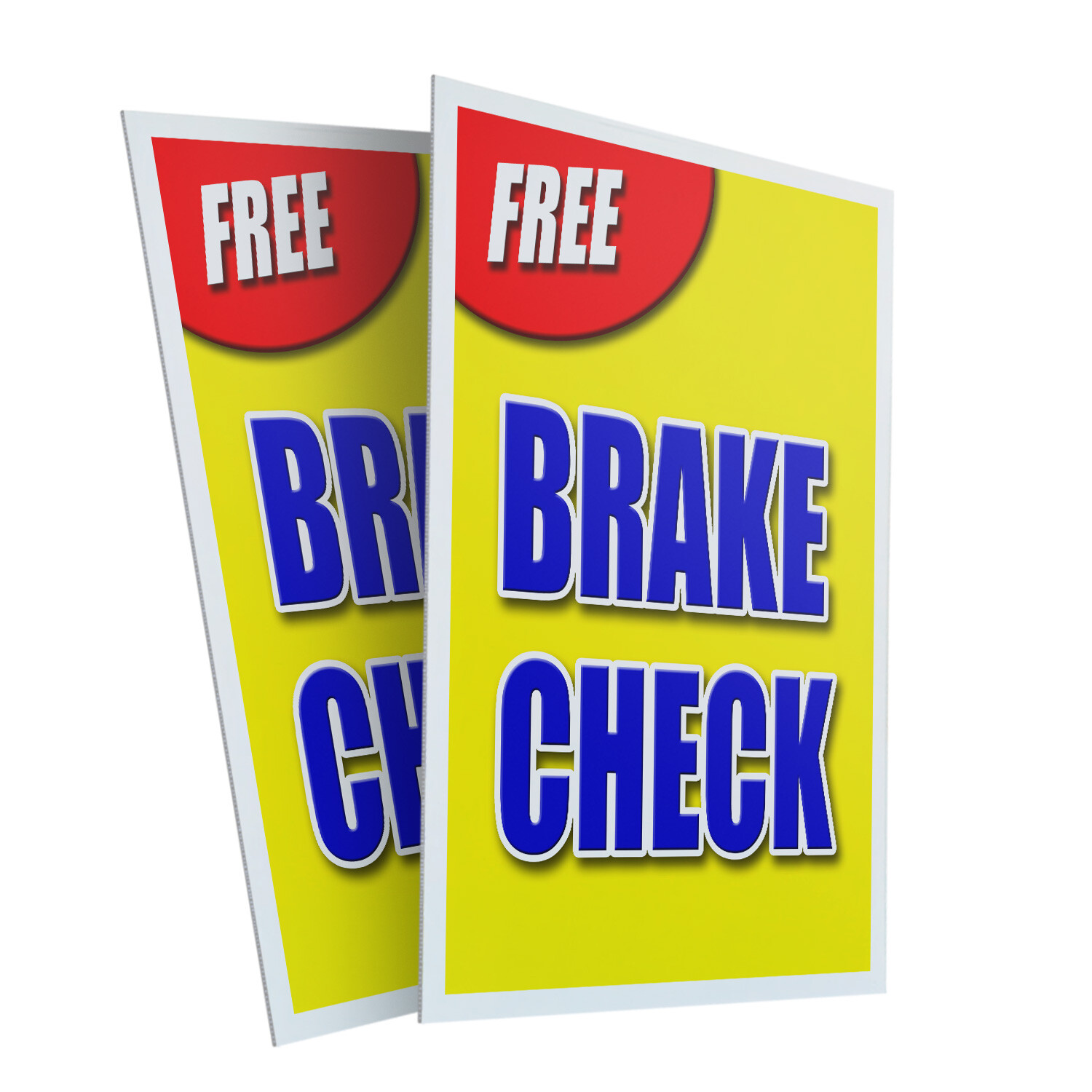 Free Brake Check 24″ x 36″ 2 Pack Of Store Sign Plastic Or Decal