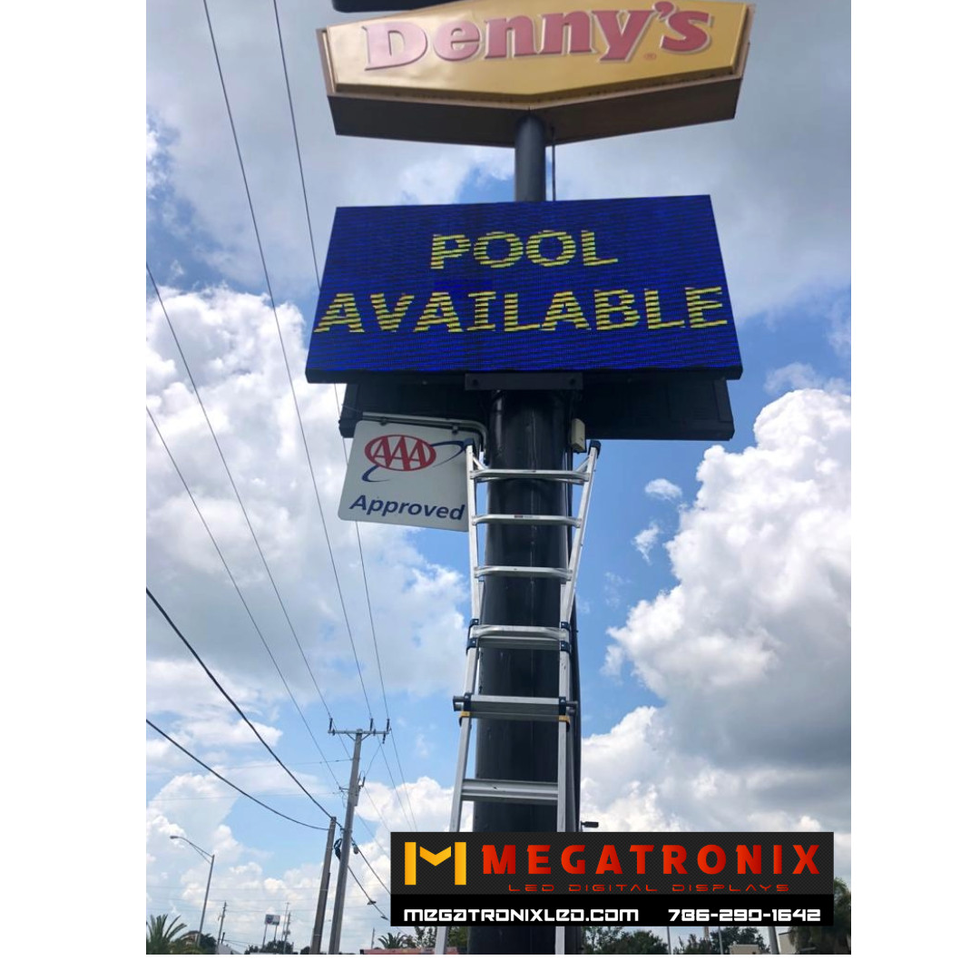 2x Programmable Message LED Sign Outdoor Full Color 2 Sided Digital P6 22″ x 37″