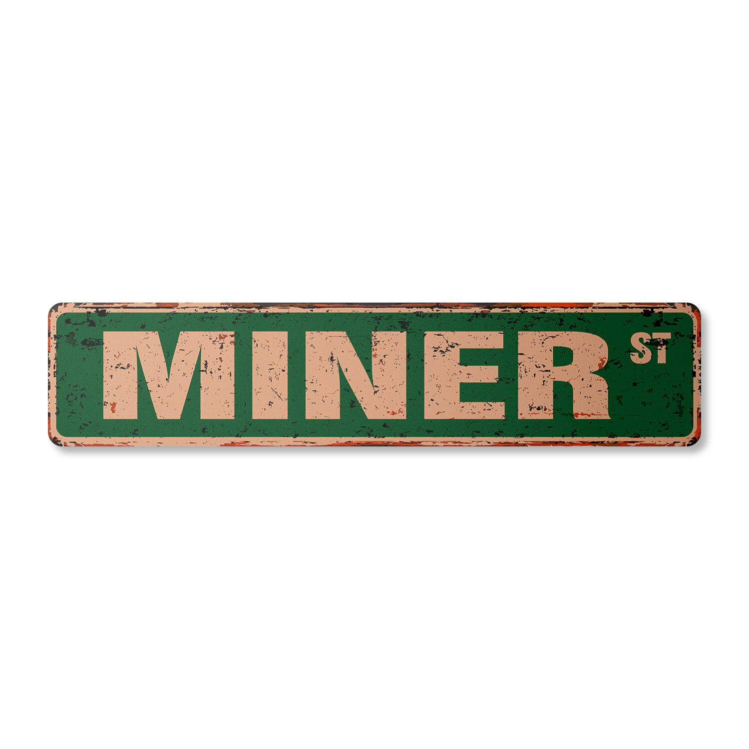 MINER Vintage Street Sign coal gold digger mine iron| Indoor/Outdoor