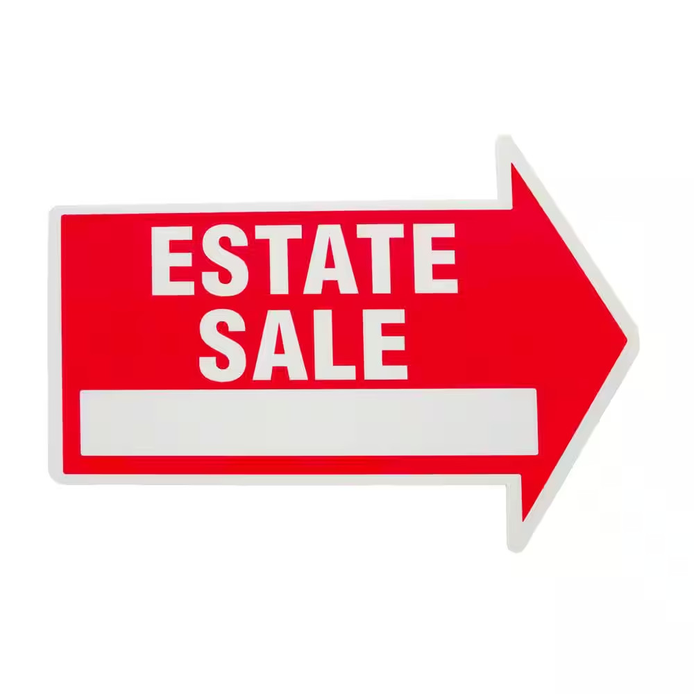 15 In. X 21 In. Corrugated Plastic 2-Sided Estate Sale Yard Sign