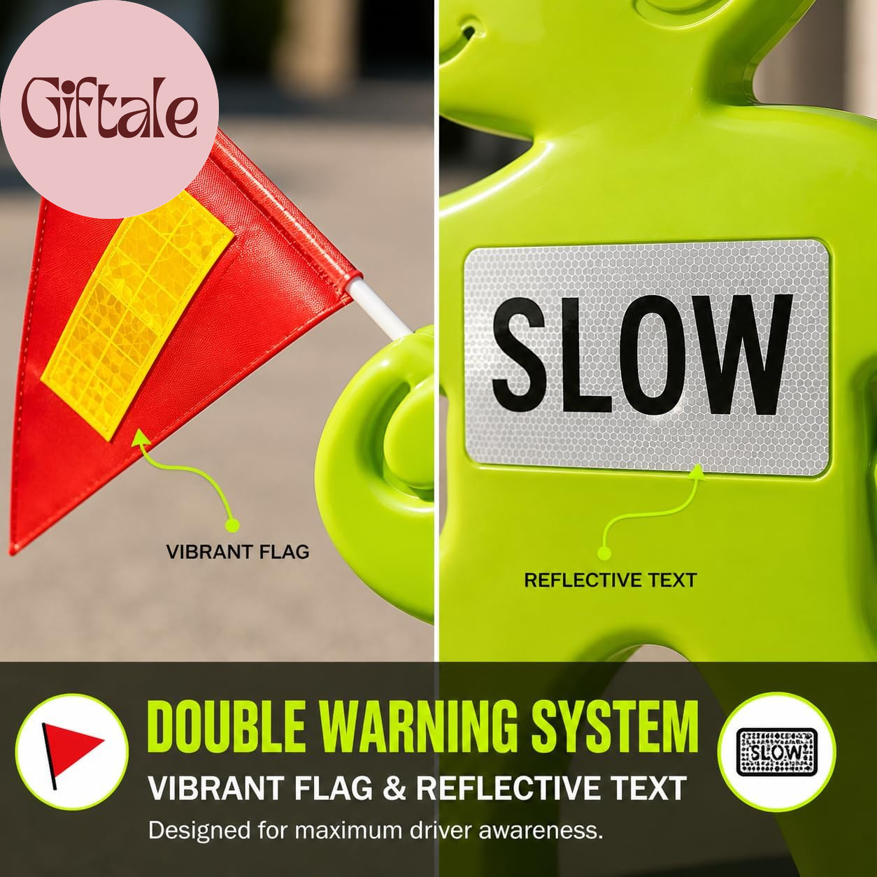 Slow Children at Play Safety Sign, 31 Inch | Reflective Flag