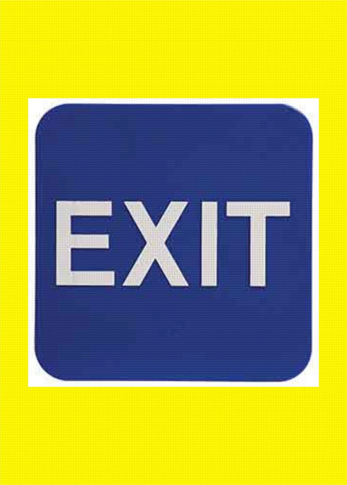 ADA Nextday Compliant 6″ x 6″ ~ EXIT Sign ~ Blue/White ~ Ships Daily