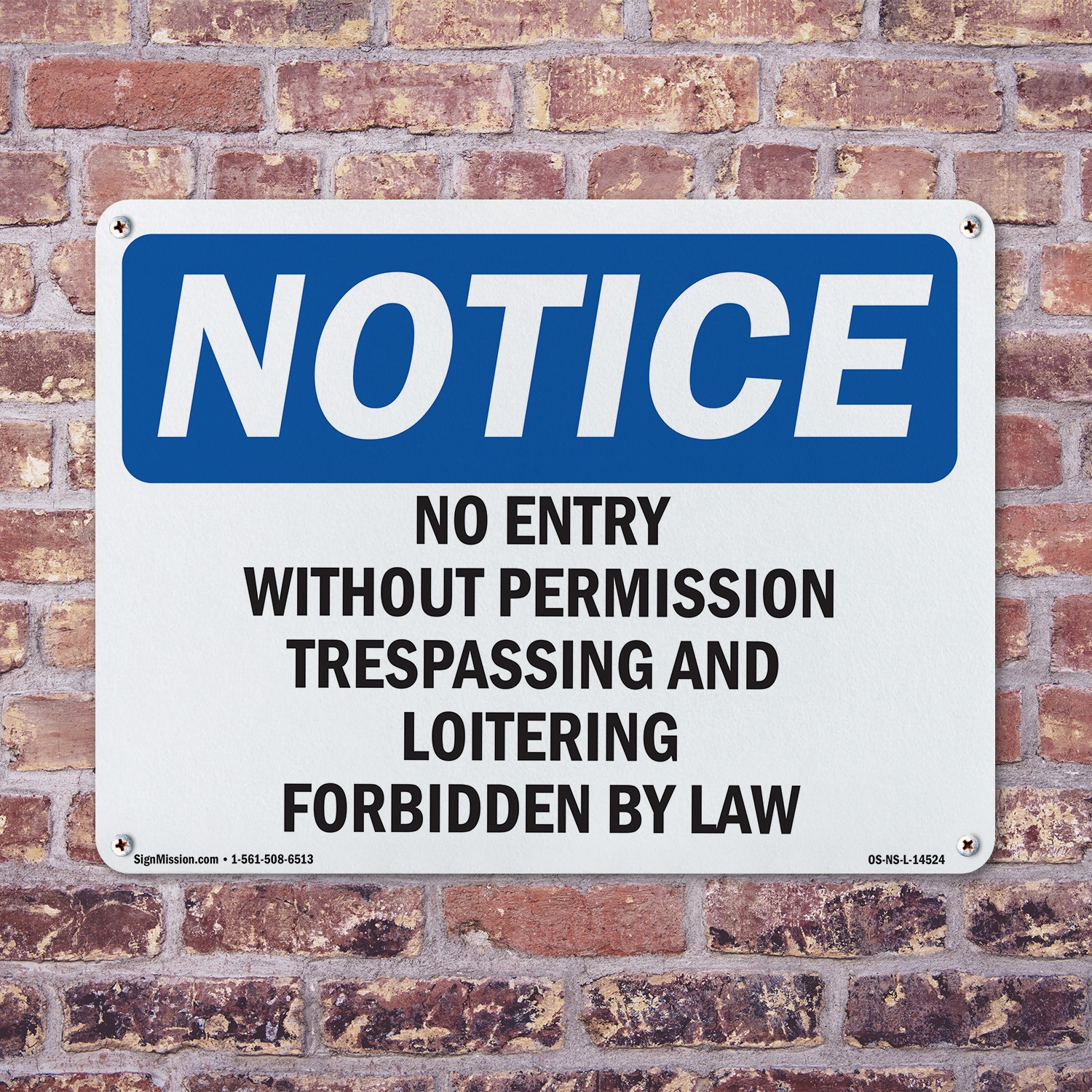 No Entry Without Permission Trespassing OSHA Notice Sign Or Decal – 5 or 10 Pack