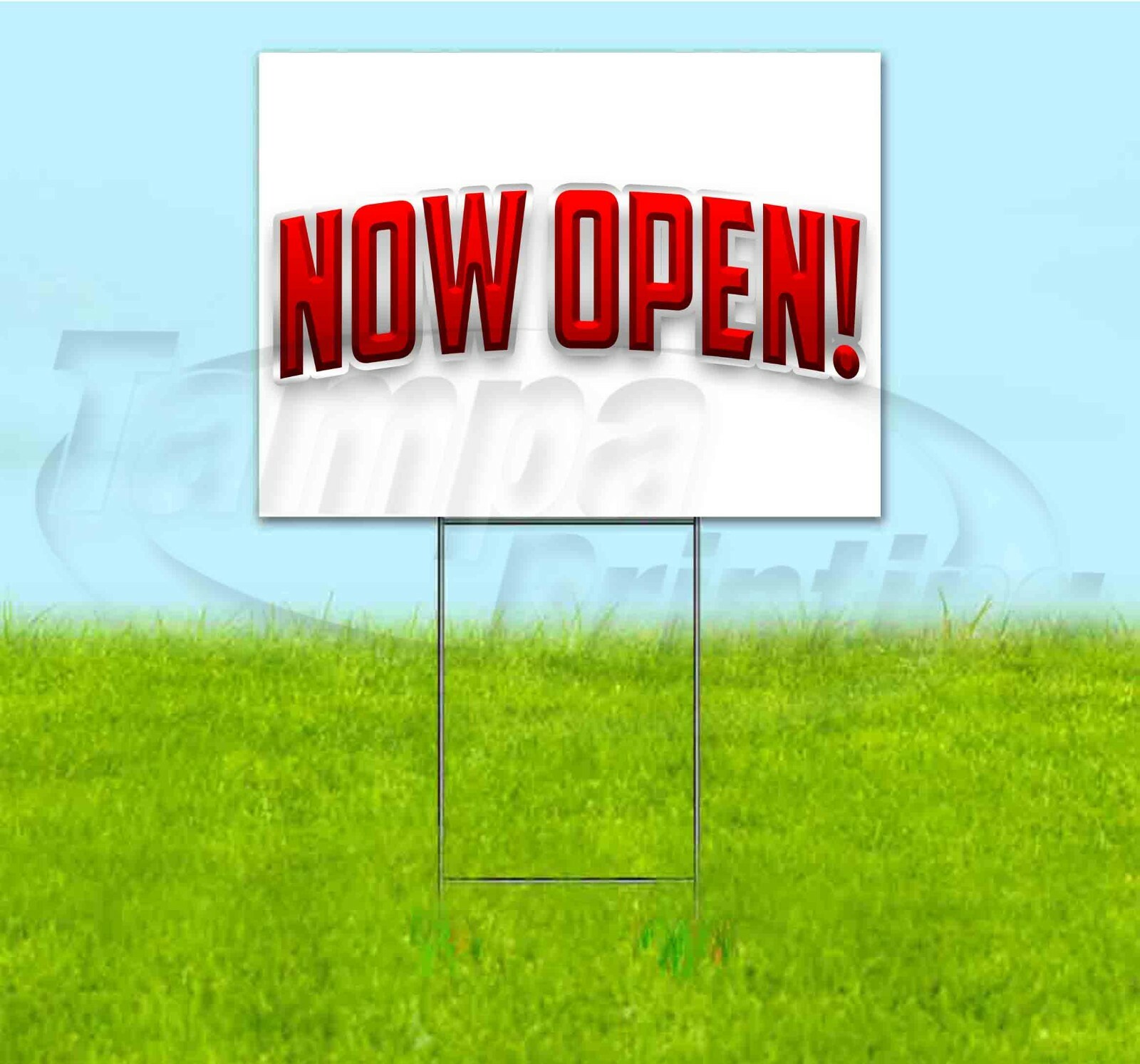 NOW OPEN! 18×24 Yard Sign WITH STAKE Corrugated Bandit USA BUSINESS