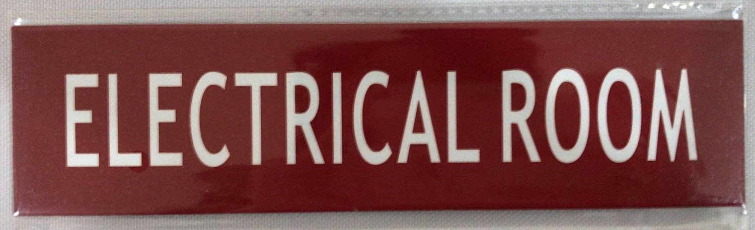 ELECTRICAL ROOM SIGN -red Aluminium (2 X 7.75)-REF24-1027