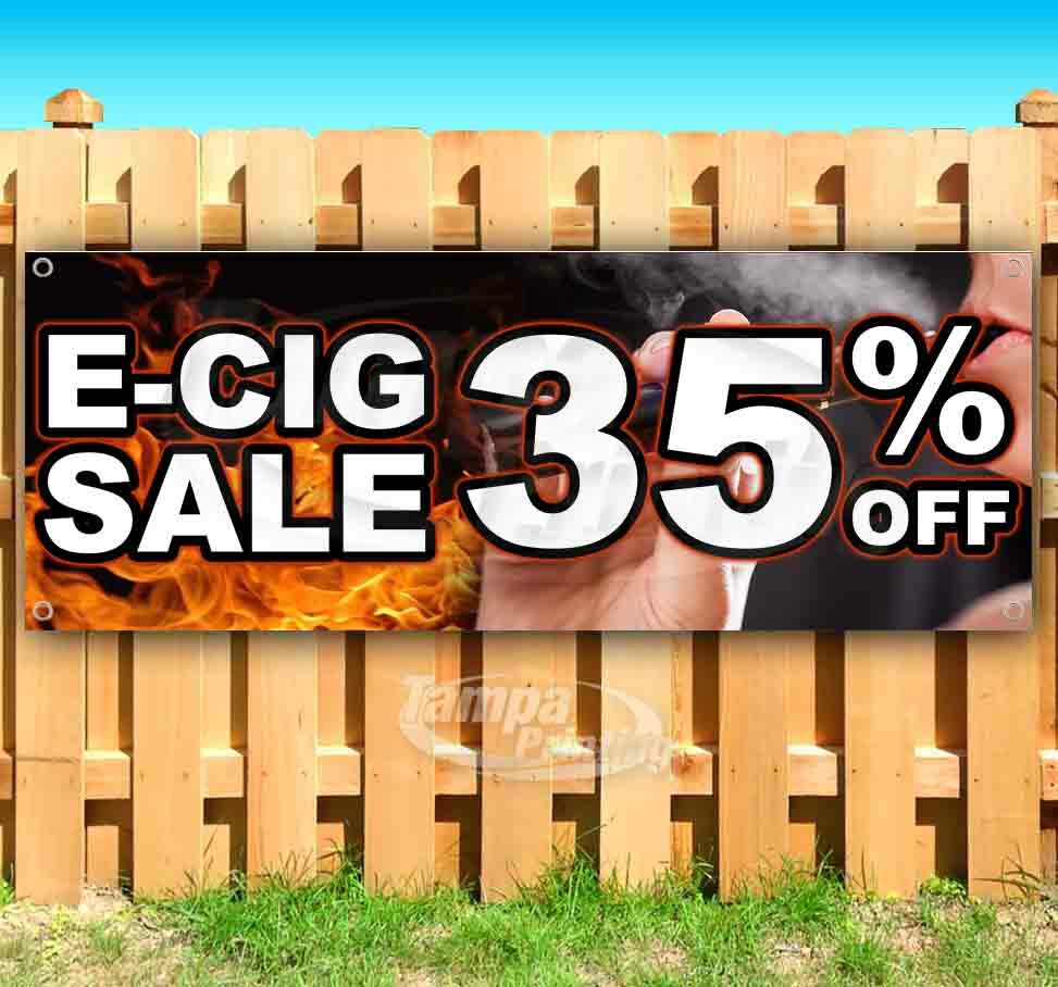 E-CIG SALE 35% OFF Advertising Vinyl Banner Flag Sign Many Sizes Available VAPE