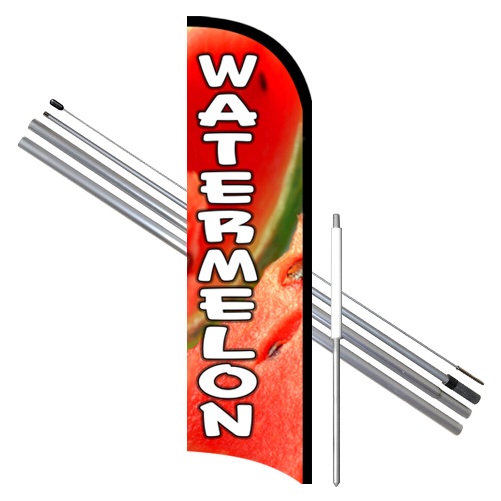 WATERMELON Premium Windless Feather Flag Bundle (Complete Kit) OR Optional Repl