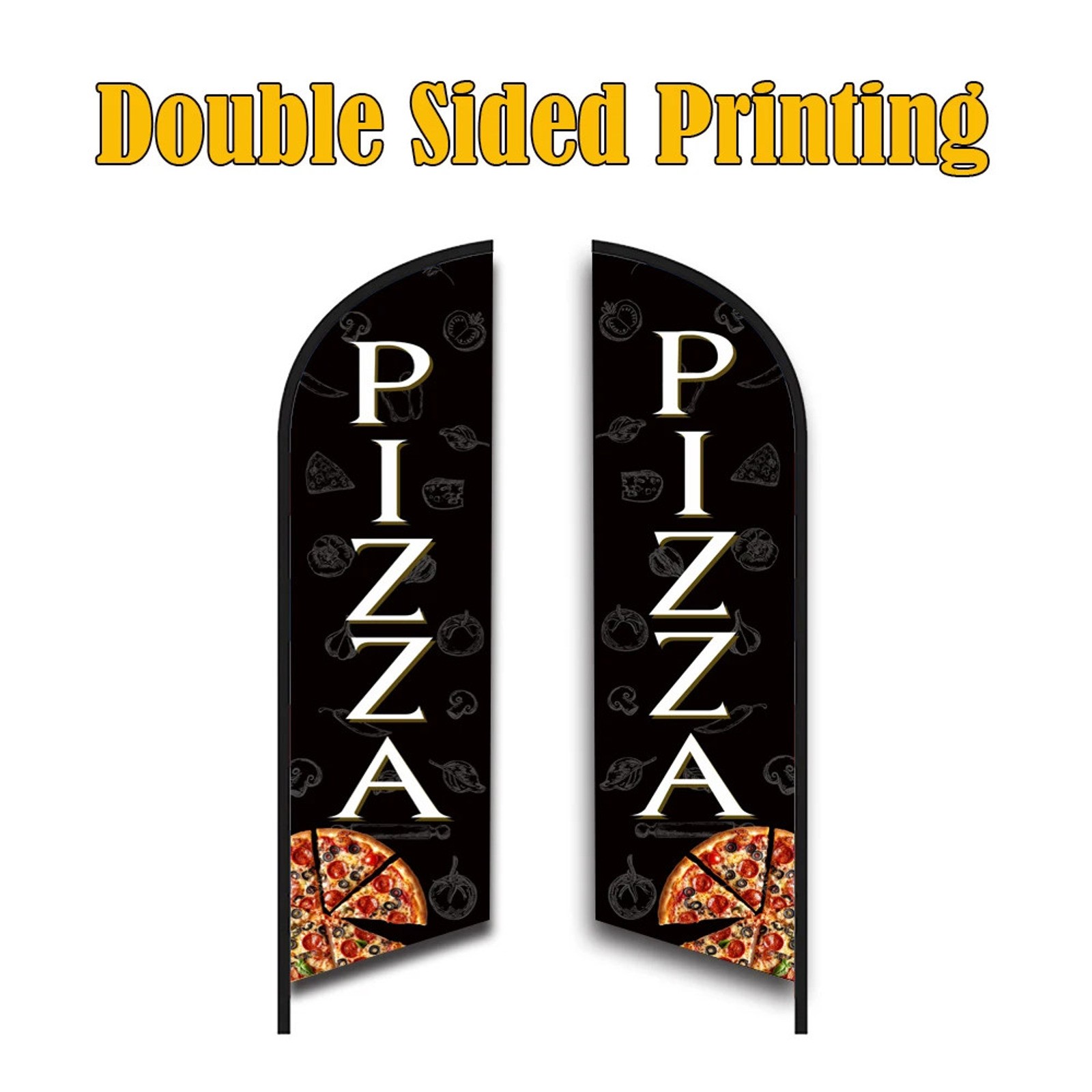 Pizza Feather Flag Beach Banner Hamburg Hot Dog Fries Shake Sandwich Ice Cream