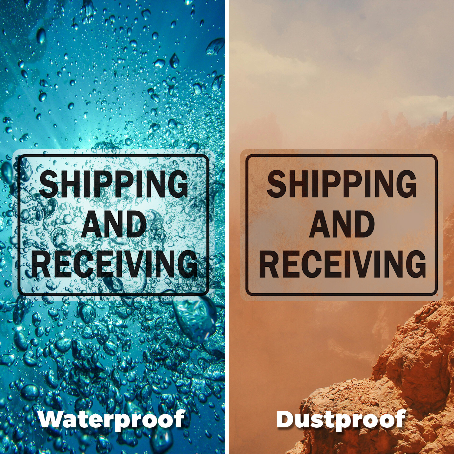 (2 Pack) Shipping And Receiving Warehouse OSHA ANSI Sign Decal Metal Plastic
