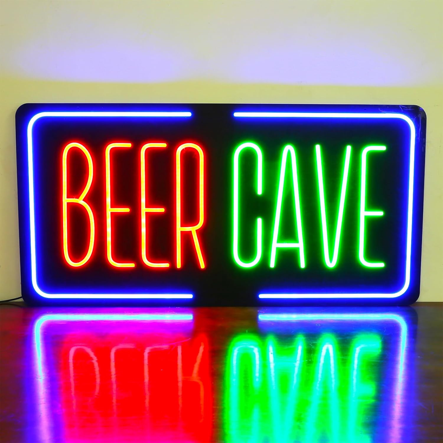 35″X18″ Extra Large LED BEER CAVE Sign for Business, Super Bright Unique Design
