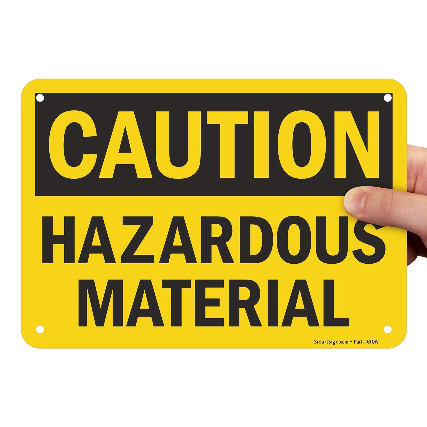 Caution Hazardous Material Sign 7×10 Inch Plastic Safety Warning Notice Wall