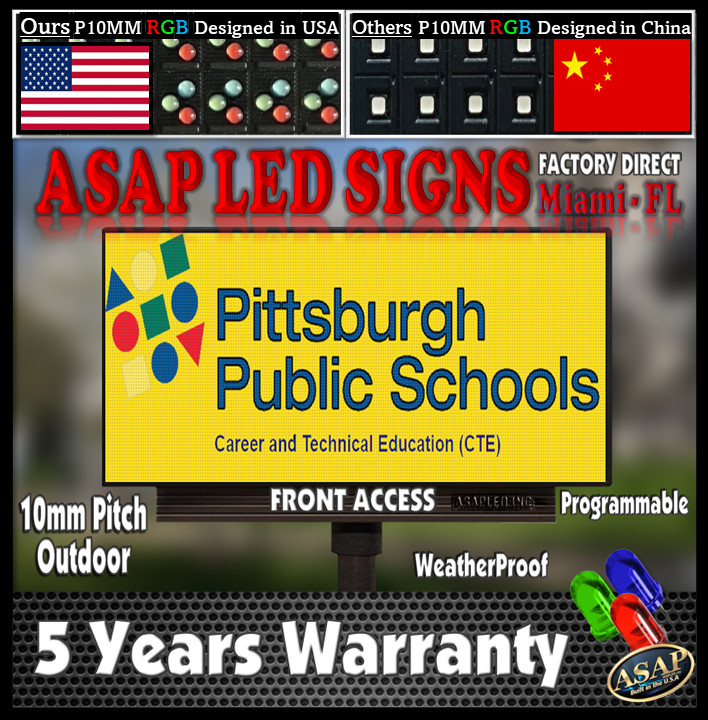 LED Sign Outdoor Board Full Color Programmable LED Board 10 ftx1 ft LED Sign-USA