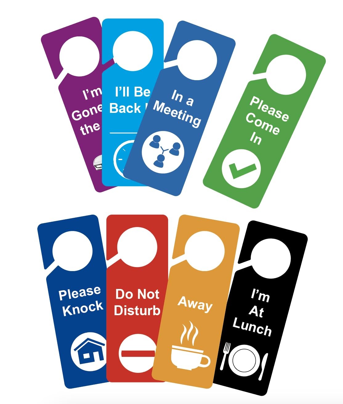 8 PCS 3.5×9.5 Inch Door Hanger Tags Sign Office Meeting Do Not Disturb Labels
