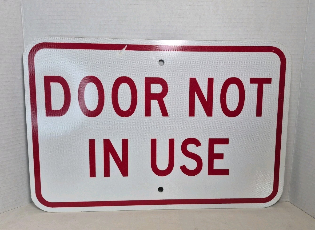 METAL “DOOR NOT IN USE” SIGN 18″×12″ Heavy Duty Red/ White Factory Commercial