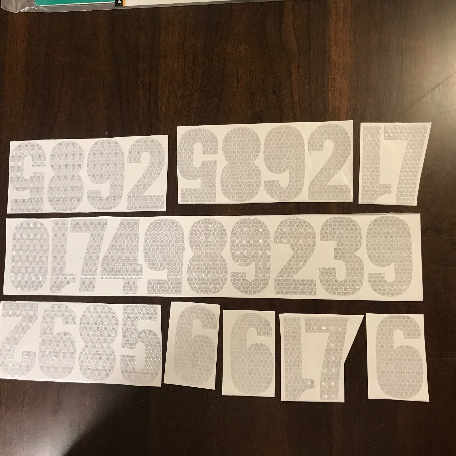 Reflective Numbers for House or Mailbox – White / Silver, New Set of 29 Numbers