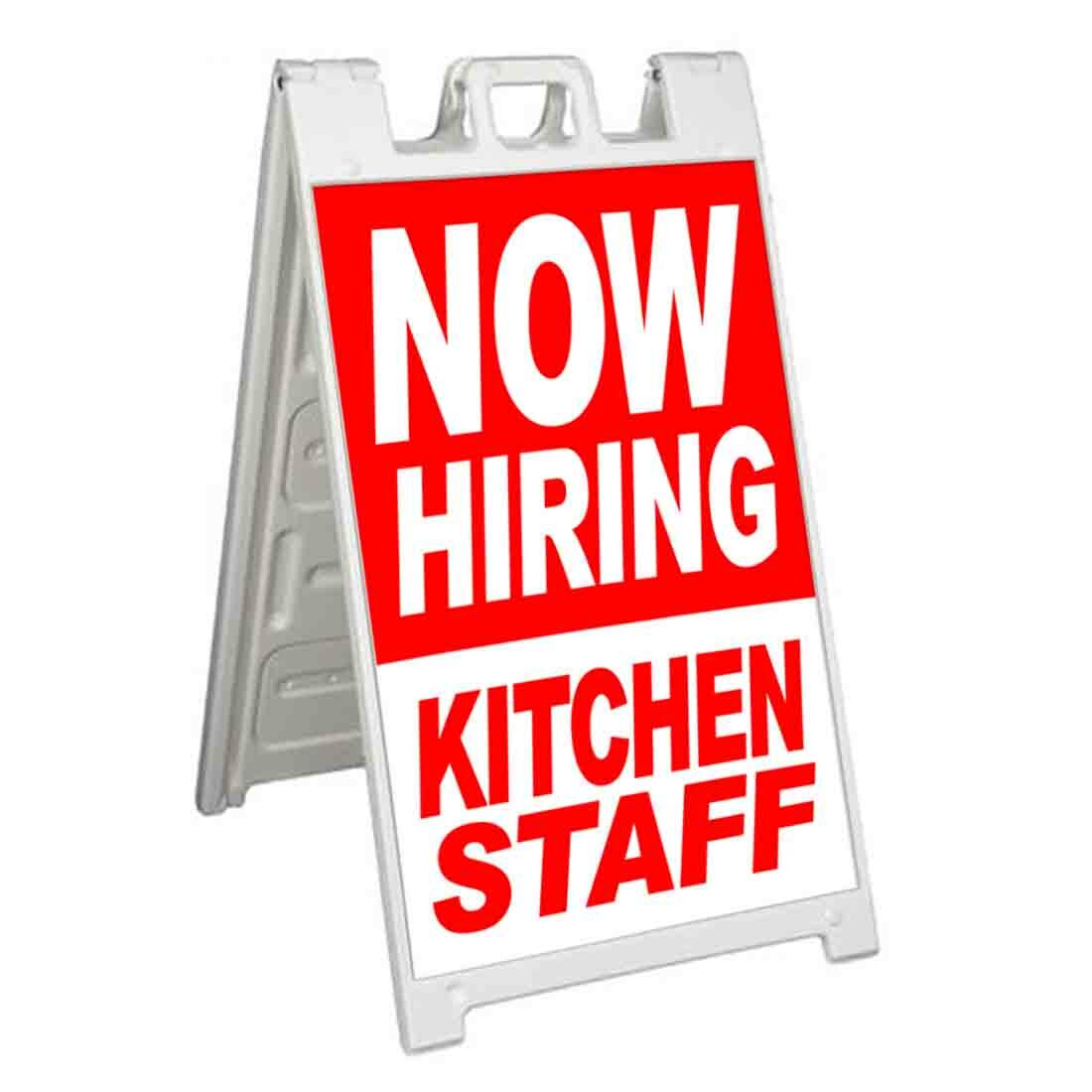 NOW HIRING KITCHEN STAFF Signicade 24×36 Aframe Sidewalk Sign Banner Decal JOBS