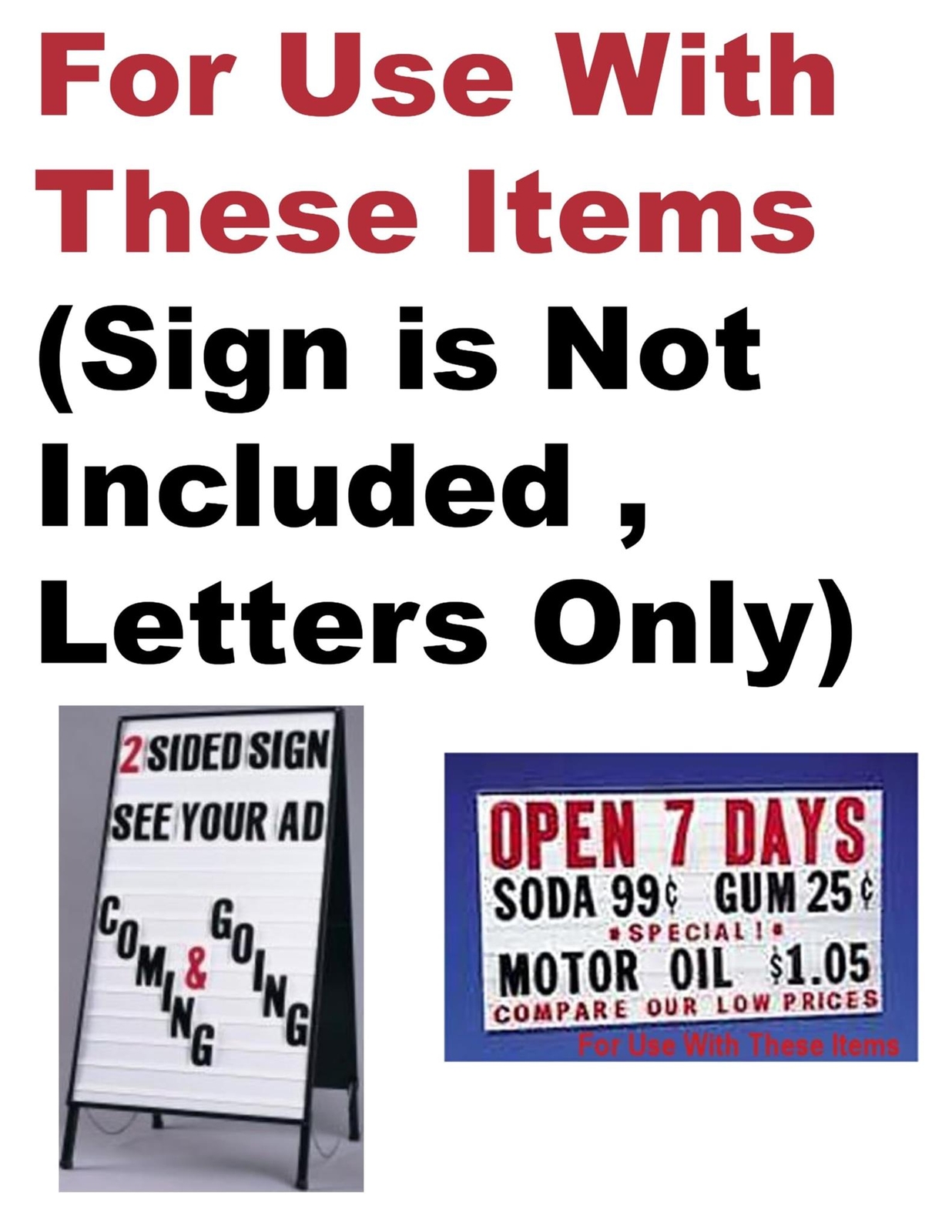 6″ Replacement/Additional Letters | White Background for Message Boards